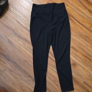 Isabel Maternity Black Over Belly Band Black Pants Leggings Medium